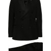 Lardini double-breasted wool-blend Suit Black Men Double Breasted Suits Maison-Kitsune