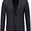 Maison-Kitsune Blazers Men Lardini brooch-detail single-breasted Blazer Blue