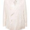 Men Double Breasted Suits Maison-Kitsune Lardini peak-lapels double-breasted Suit Neutrals