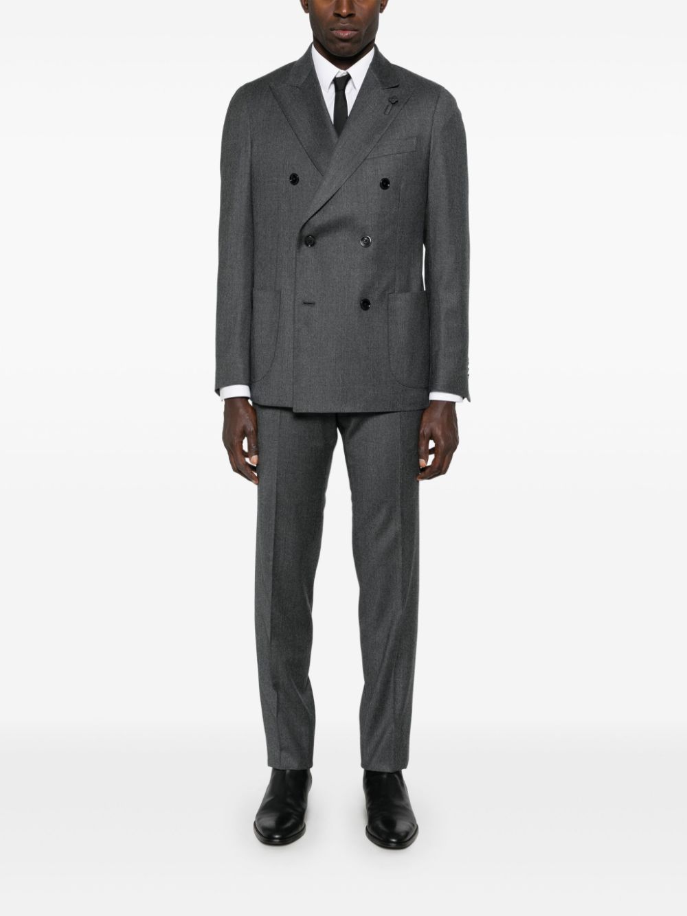 Maison-Kitsune Lardini double-breasted Suit Grey Men Double Breasted Suits