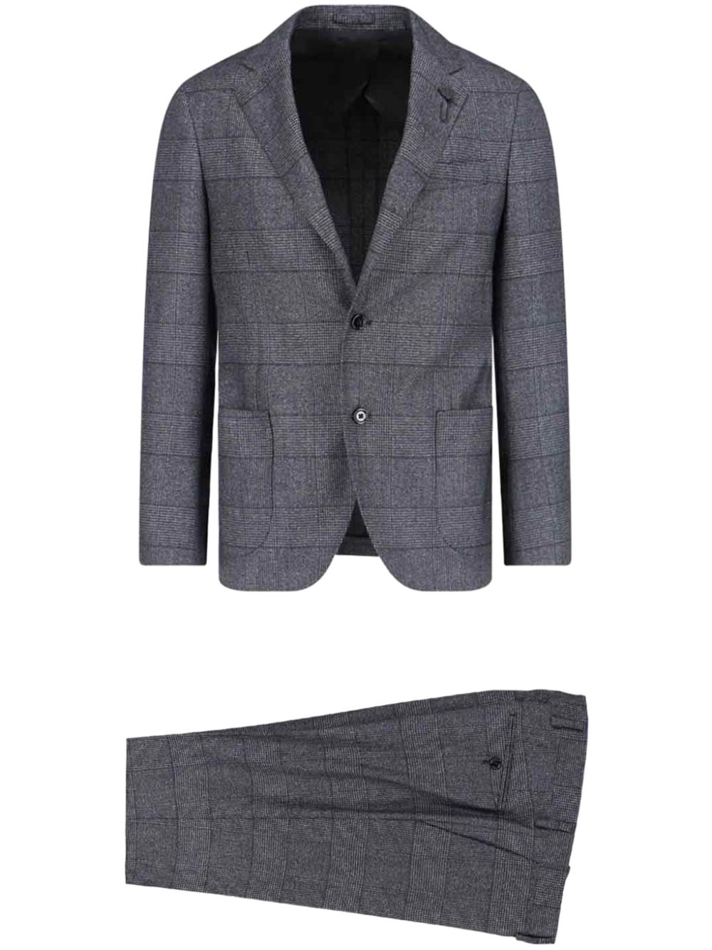 Men Single Breasted Suits Maison-Kitsune Lardini Houndstooth Suit Grey
