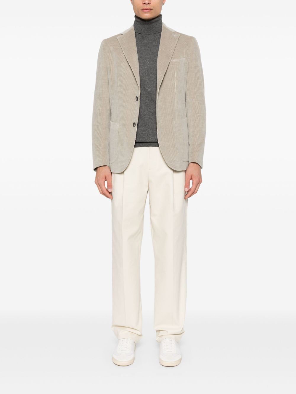 Maison-Kitsune Lardini pleat-detail Trousers Neutrals Men Tapered Pants