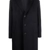 Maison-Kitsune Single Breasted Coats Men Lardini single-breasted Wool Coat Blue