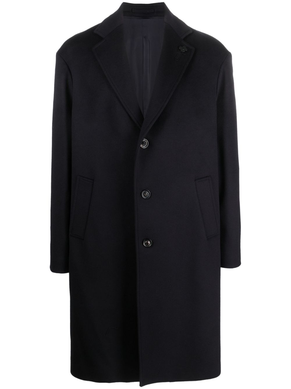 Maison-Kitsune Single Breasted Coats Men Lardini single-breasted Wool Coat Blue