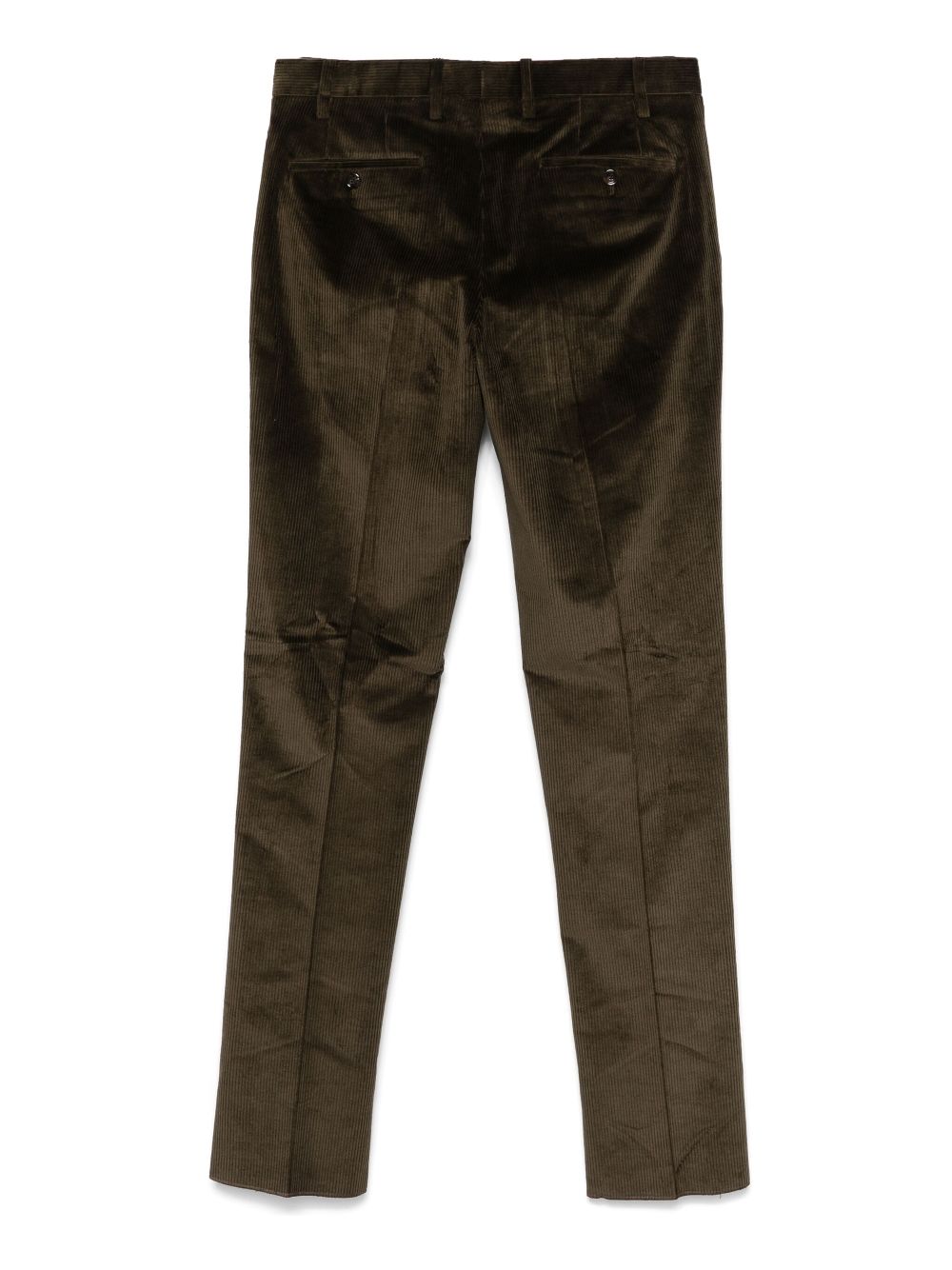 Maison-Kitsune Regular-Fit & Straight Leg Pants Men Lardini Corduroy Trousers Green