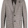 Maison-Kitsune Blazers Men Lardini houndstooth-pattern Wool Blazer Grey
