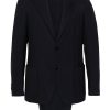 Lardini Pinstriped Suit Blue Maison-Kitsune Men Single Breasted Suits