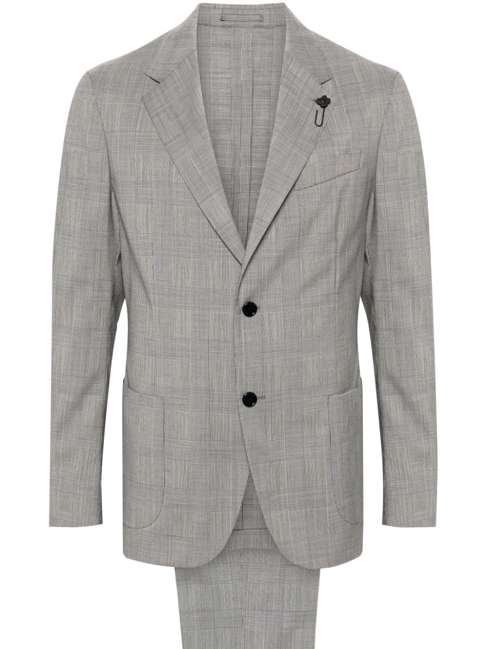 Lardini Prince-of-Wales-check Wool Suit Black Men Single Breasted Suits Maison-Kitsune