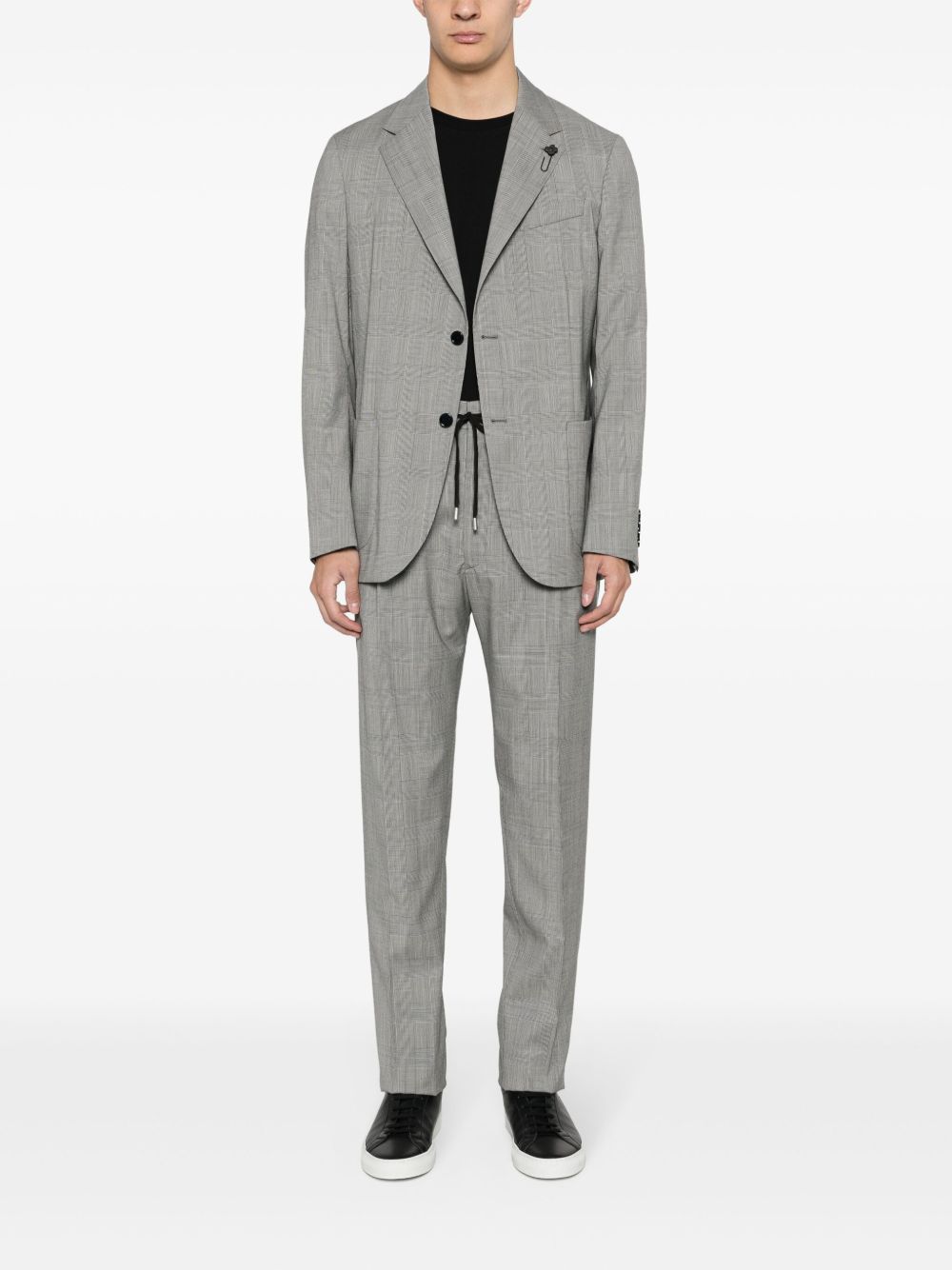 Lardini Prince-of-Wales-check Wool Suit Black Men Single Breasted Suits Maison-Kitsune