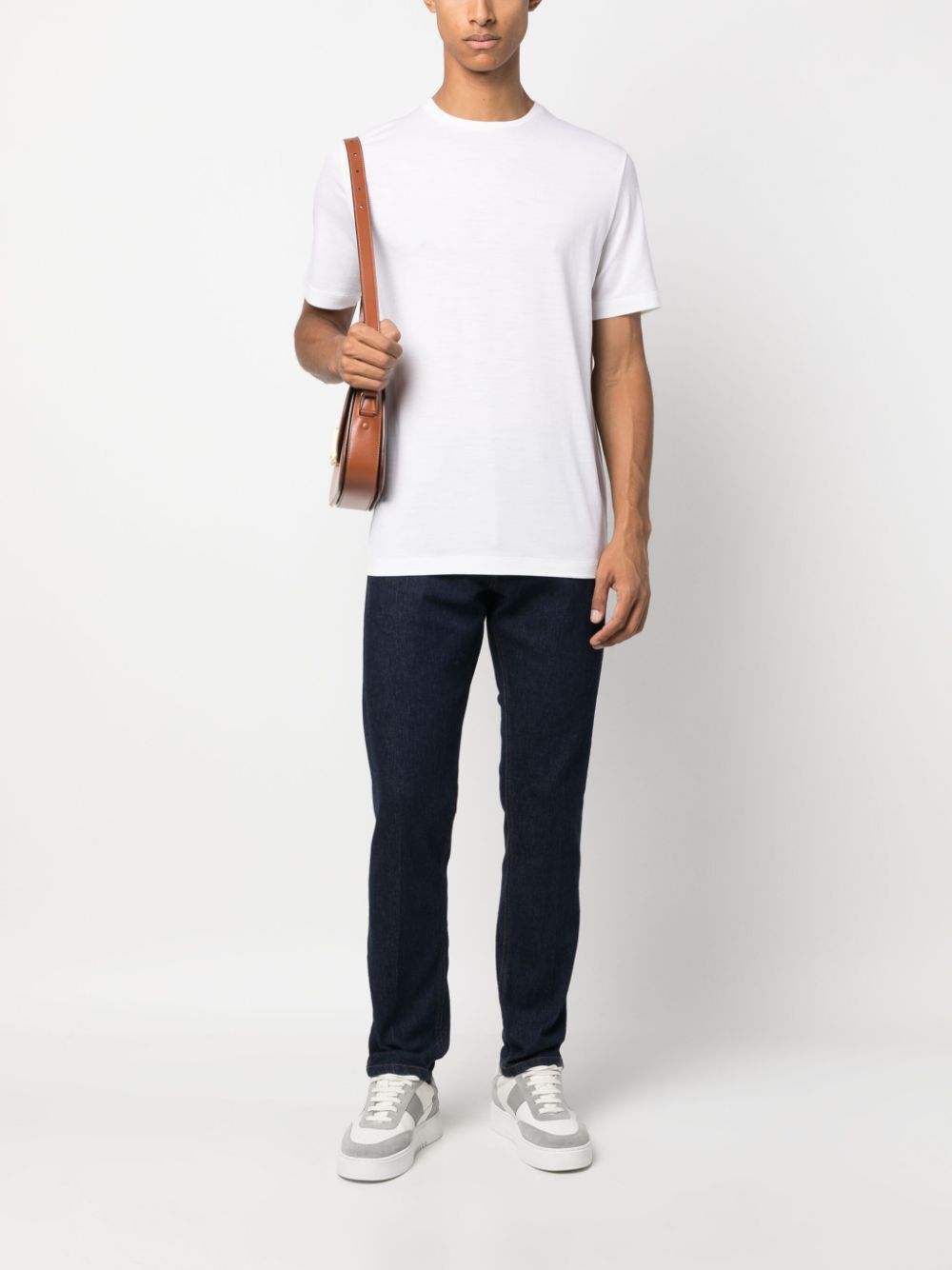 Men T-Shirts Maison-Kitsune Lardini short-sleeved Wool T-shirt White