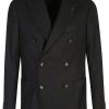 Maison-Kitsune Lardini Appliqué Wool double-breasted Blazer Black Men Blazers