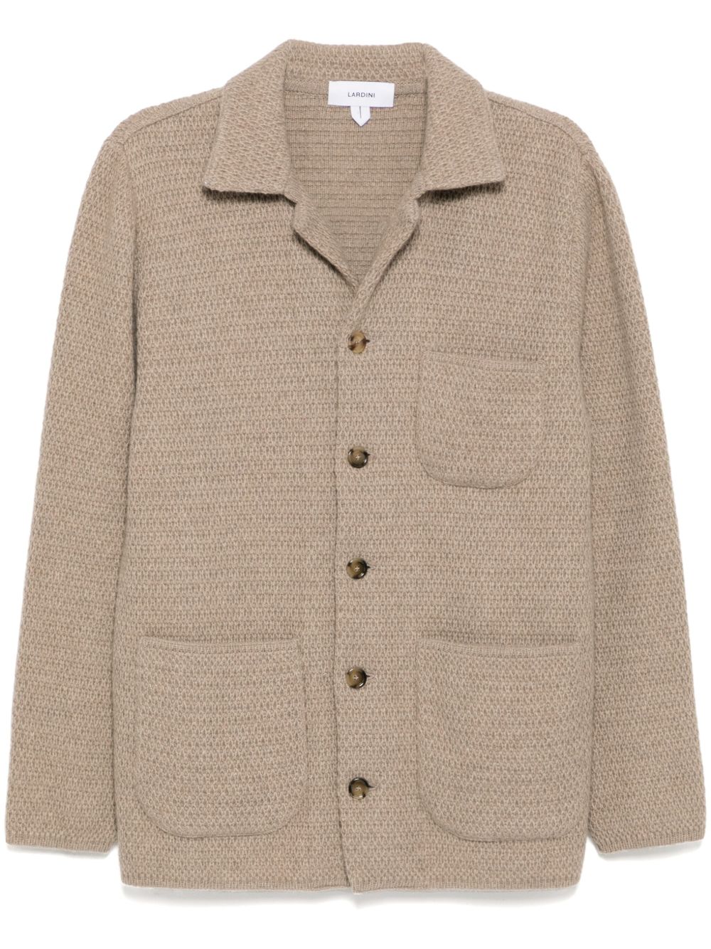 Lardini Knitted eco-friendly Cashmere Jacket Neutrals Men Cardigans Maison-Kitsune