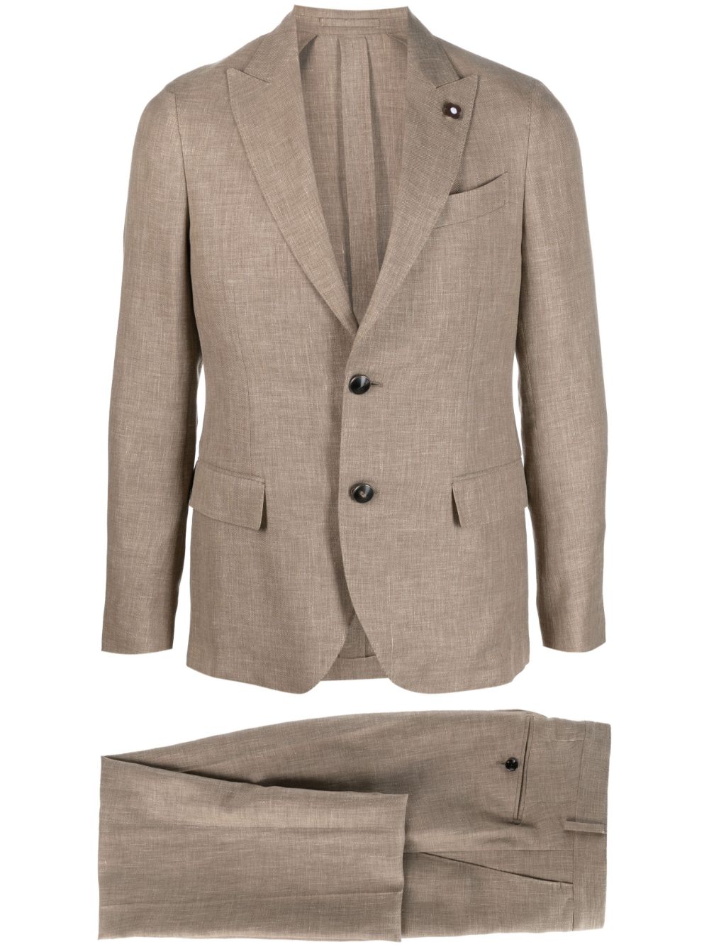 Lardini wool-blend single-breasted Suit Neutrals Men Single Breasted Suits Maison-Kitsune