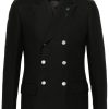 Maison-Kitsune Lardini Attitude Linen double-breasted Blazer Black Men Blazers