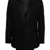 Maison-Kitsune Lardini single-breasted Crepe Suit Black Men Single Breasted Suits