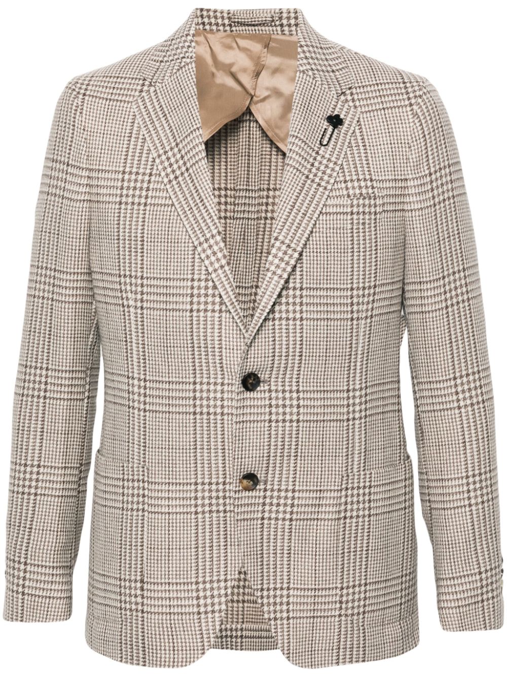 Maison-Kitsune Lardini single-breasted Checked Blazer Brown Men Blazers