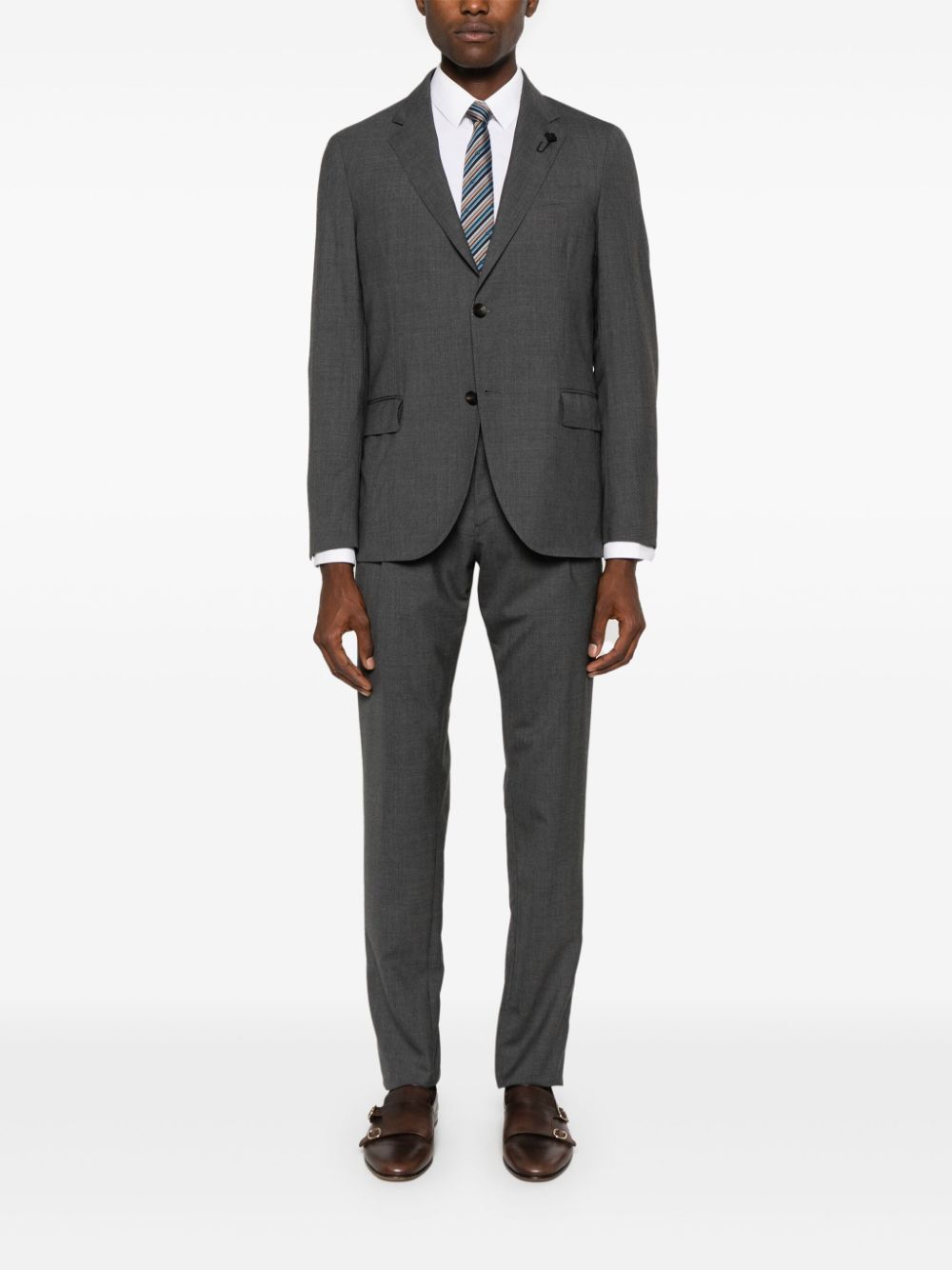Lardini single-breasted Wool Suit Grey Maison-Kitsune Men Single Breasted Suits