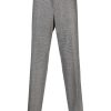 Maison-Kitsune Tapered Pants Men Lardini Kurt houndstooth-pattern Tapered Trousers Black