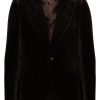 Lardini Velour Blazer Brown Maison-Kitsune Men Blazers