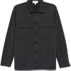 Maison-Kitsune Cardigans Men Lardini Virgin Wool Cardigan Grey