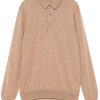 Men Polo Shirts Maison-Kitsune Lardini fine-knit Polo Shirt Brown