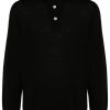 Lardini fine-knit Polo Top Black Maison-Kitsune Men Knitted Sweaters