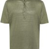 Lardini mock-neck Linen T-shirt Green Maison-Kitsune Men T-Shirts