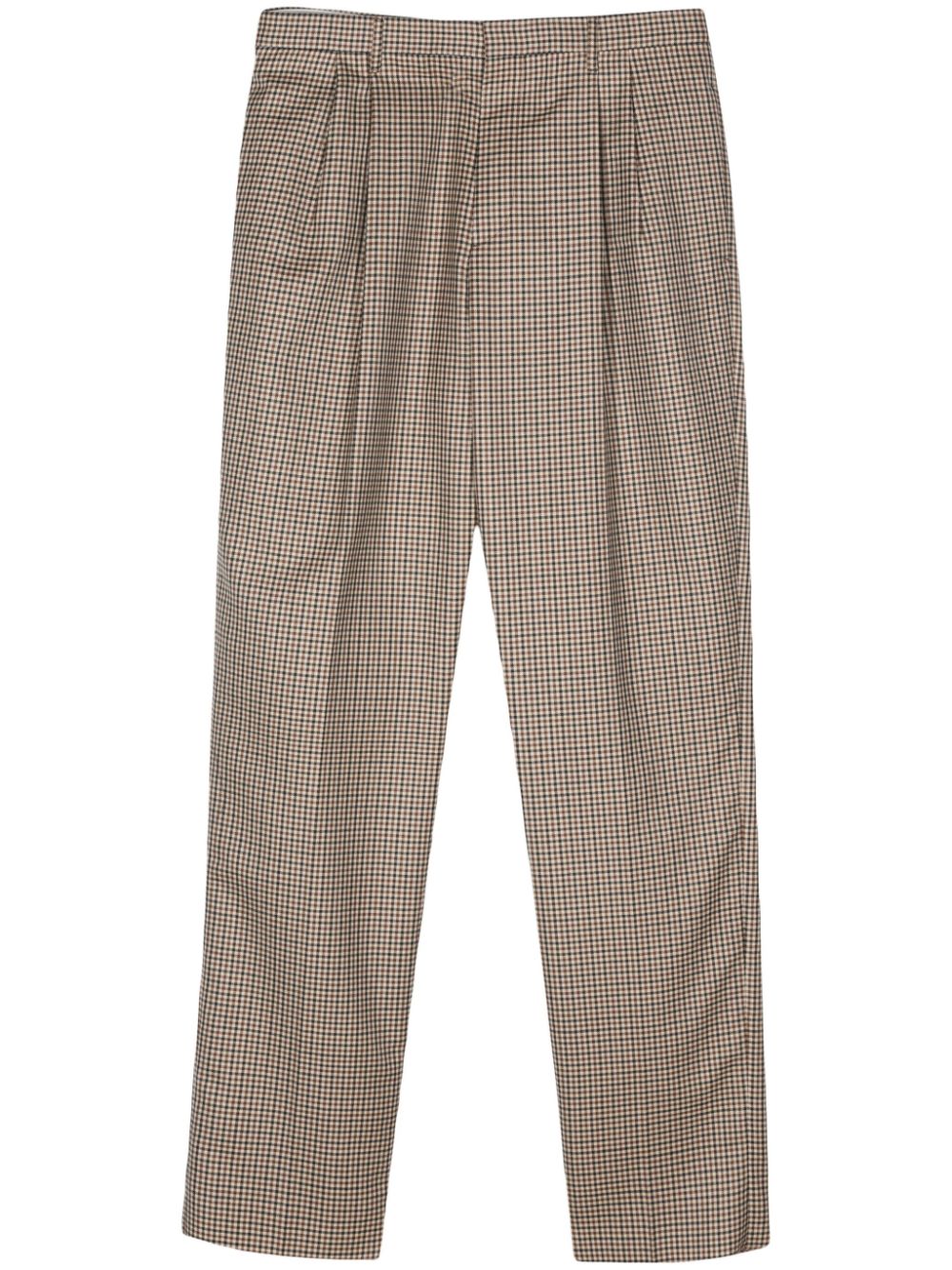 Men Tapered Pants Maison-Kitsune Lardini check-pattern Trousers Neutrals