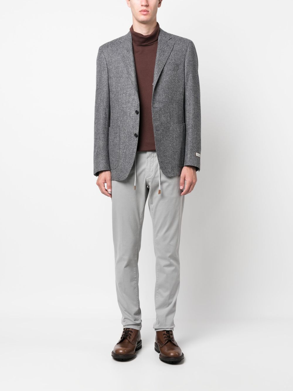 Lardini long-sleeve Wool roll-neck Jumper Brown Maison-Kitsune Men Knitted Sweaters