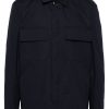 Maison-Kitsune Lardini flap-pocket Cotton Shirt Jacket Blue Men Shirt Jackets