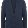 Maison-Kitsune Lardini monogram-jacquard Blazer Blue Men Blazers