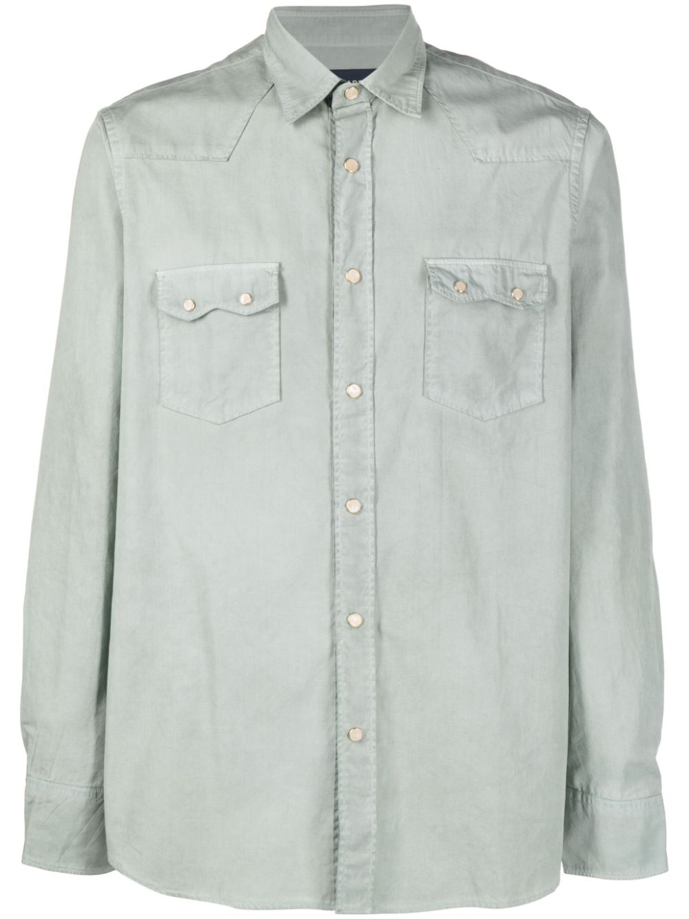 Lardini long-sleeve Cotton Shirt Green Men Shirts Maison-Kitsune