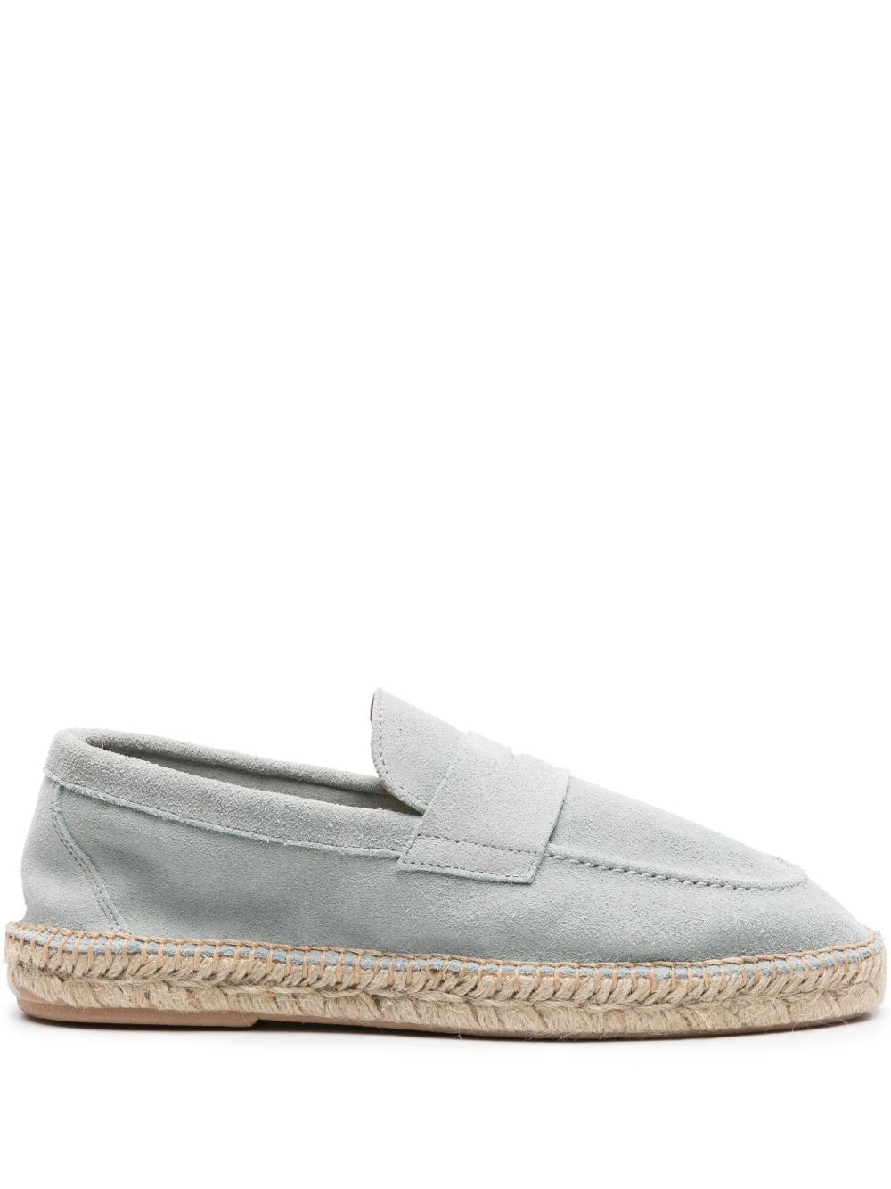 Men Espadrilles Maison-Kitsune Lardini penny-slot Suede Espadrilles Blue