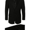 Men Single Breasted Suits Maison-Kitsune Lardini single-breasted Wool Blend Suit Black