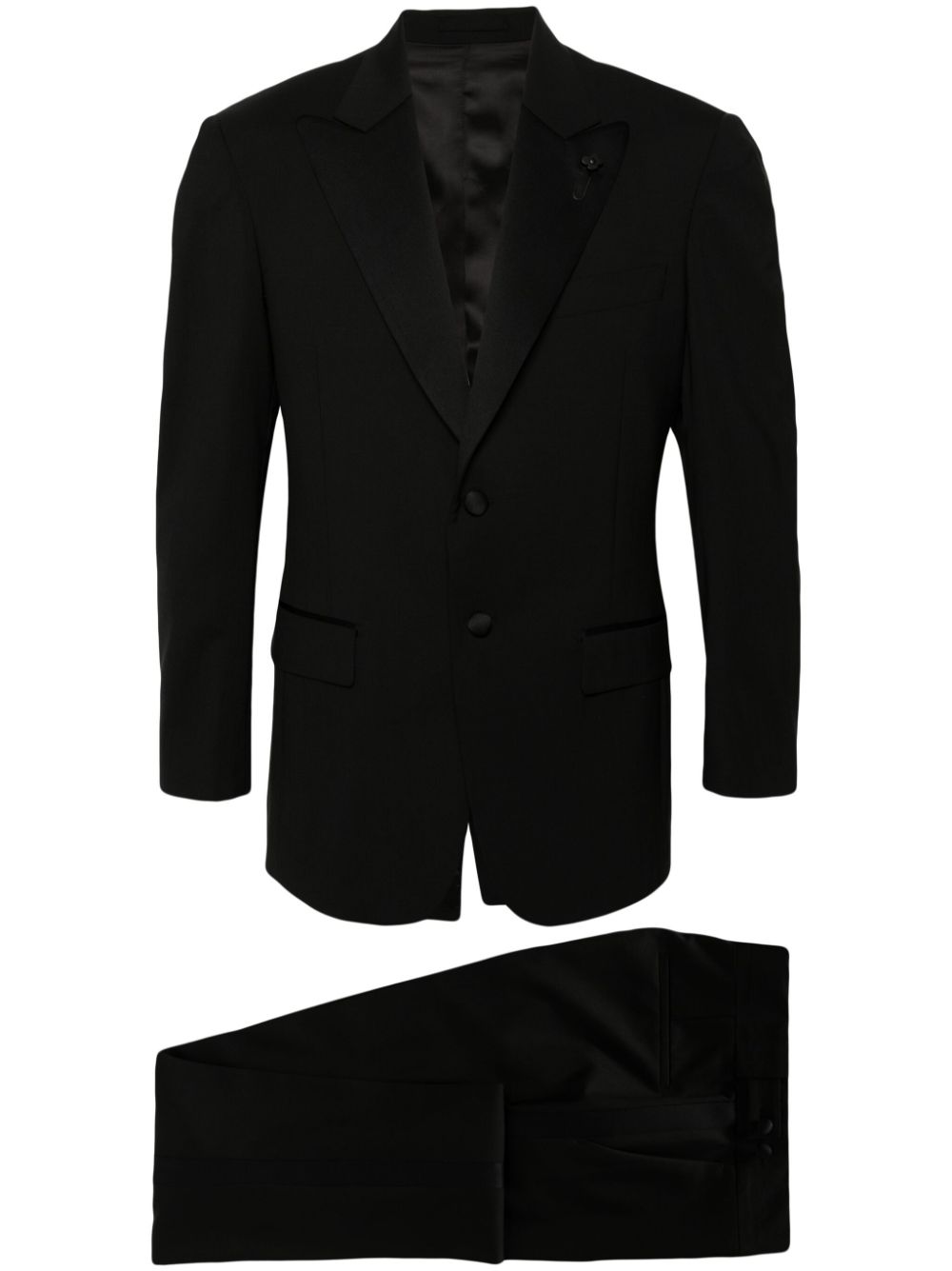 Men Single Breasted Suits Maison-Kitsune Lardini single-breasted Wool Blend Suit Black