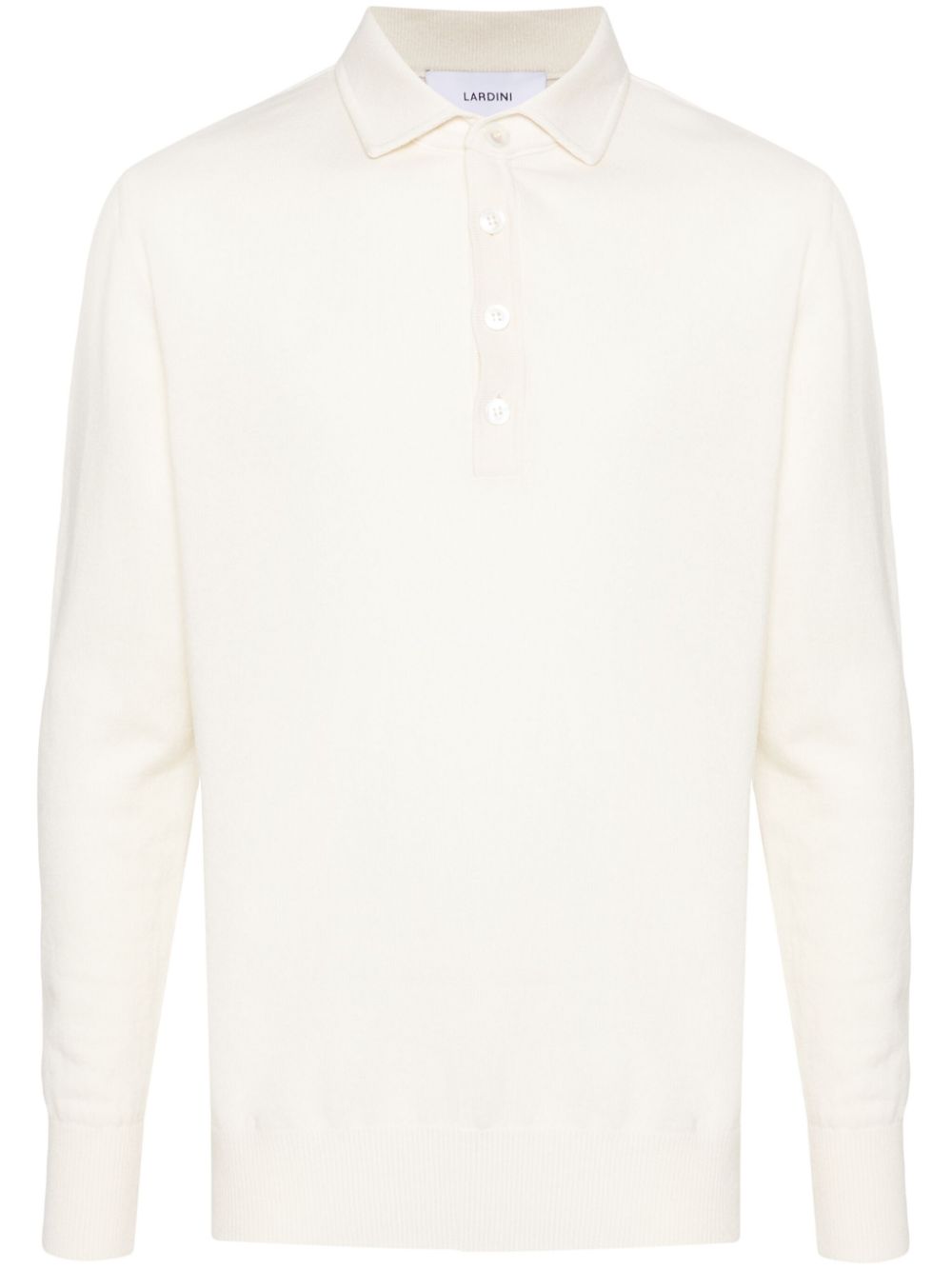 Maison-Kitsune Knitted Sweaters Men Lardini Cashmere Polo Sweater Neutrals