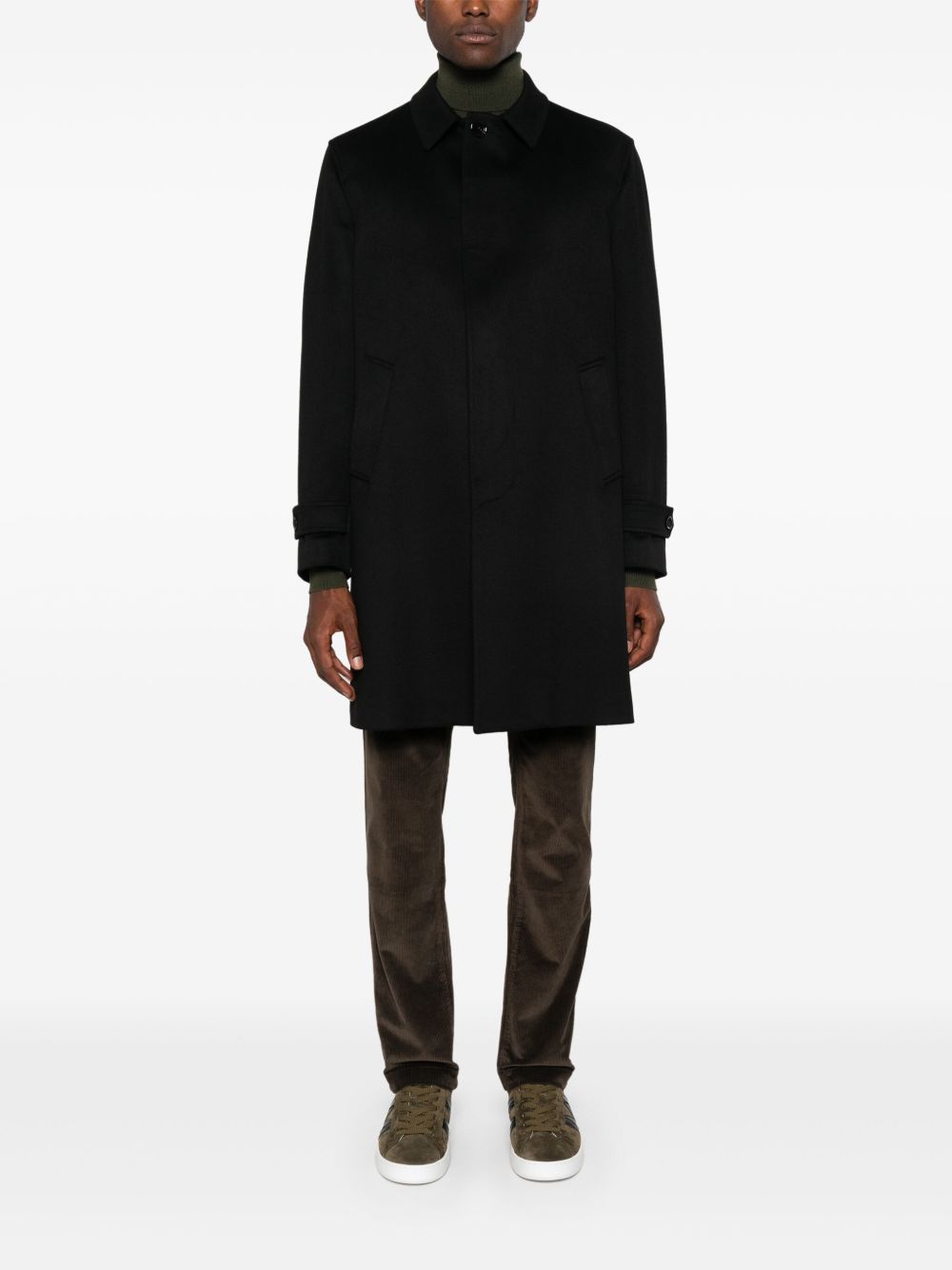 Lardini virgin-wool Coat Black Maison-Kitsune Men Single Breasted Coats