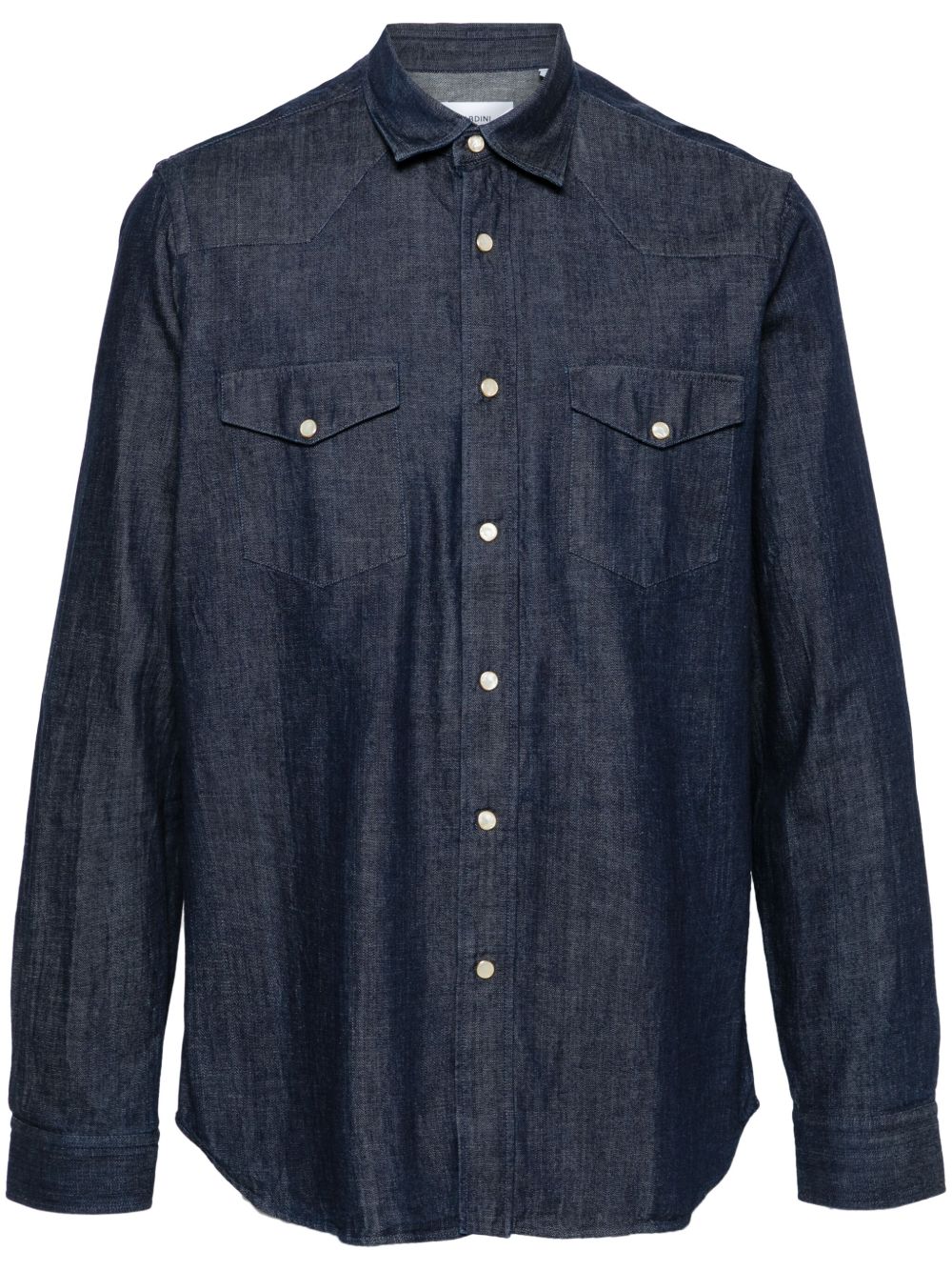 Men Shirts Maison-Kitsune Lardini Cotton Shirt Blue