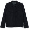 Maison-Kitsune Lardini Felted Shirt Jacket Blue Men Shirt Jackets