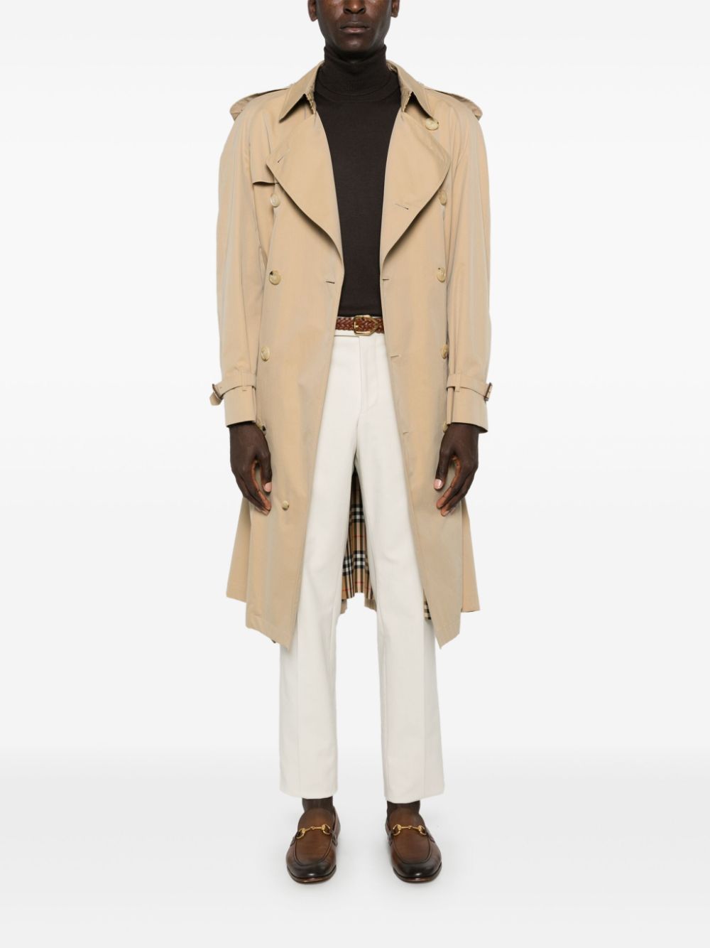Maison-Kitsune Lardini pressed-crease Tailored Trousers White Men Tailored Pants