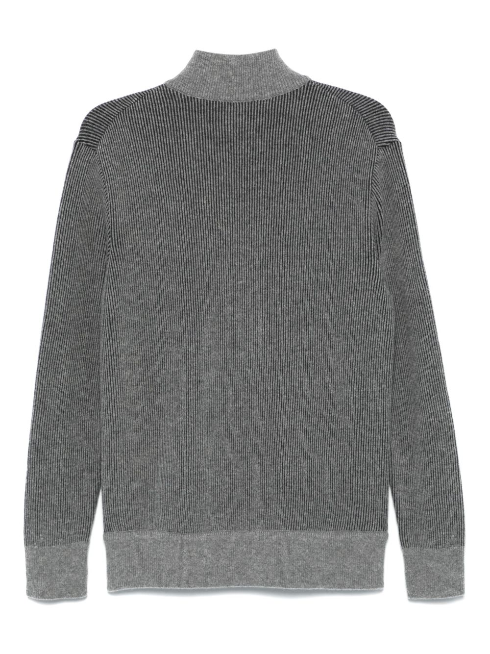 Lardini Ribbed Cardigan Grey Maison-Kitsune Men Cardigans