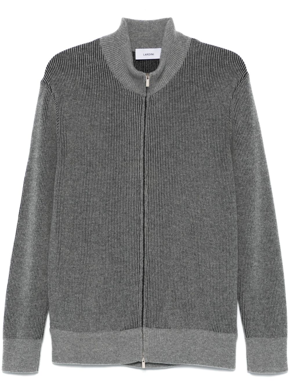 Lardini Ribbed Cardigan Grey Maison-Kitsune Men Cardigans