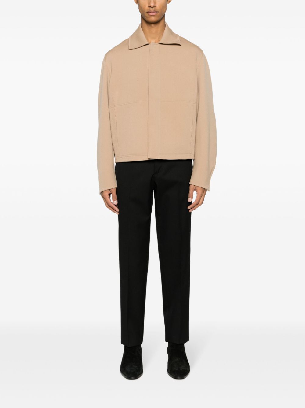 Lardini twill-weave Wool Tailored Trousers Black Maison-Kitsune Men Tailored Pants