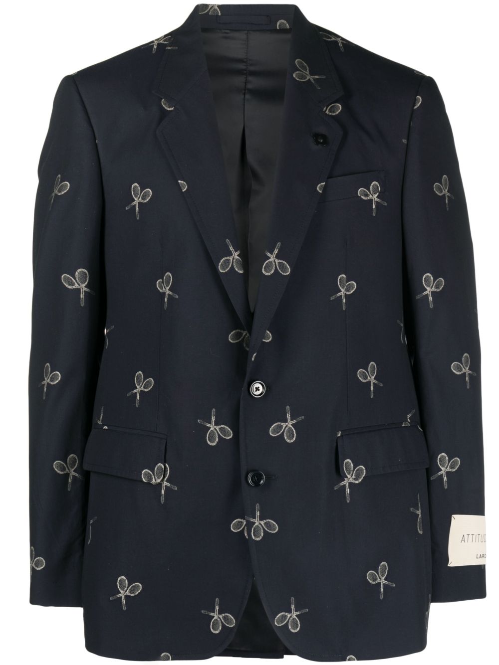 Maison-Kitsune Lardini graphic-print single-breasted Blazer Blue Men Blazers