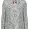 Maison-Kitsune Blazers Men Lardini single-breasted Houndstooth Blazer Grey