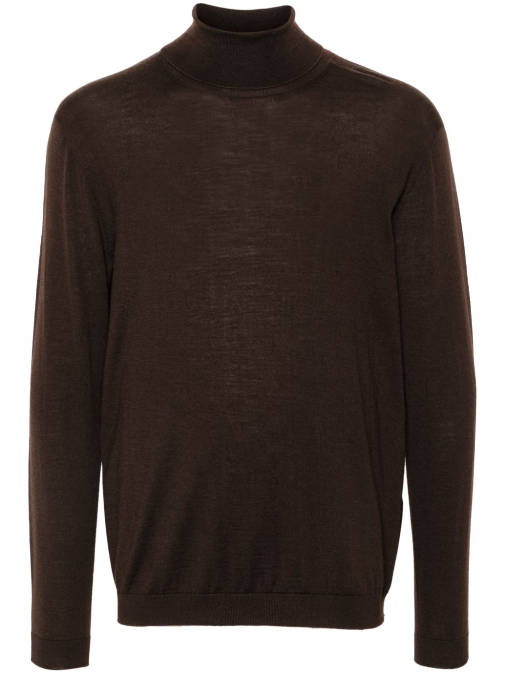 Men Knitted Sweaters Maison-Kitsune Lardini Turtleneck Sweater Brown