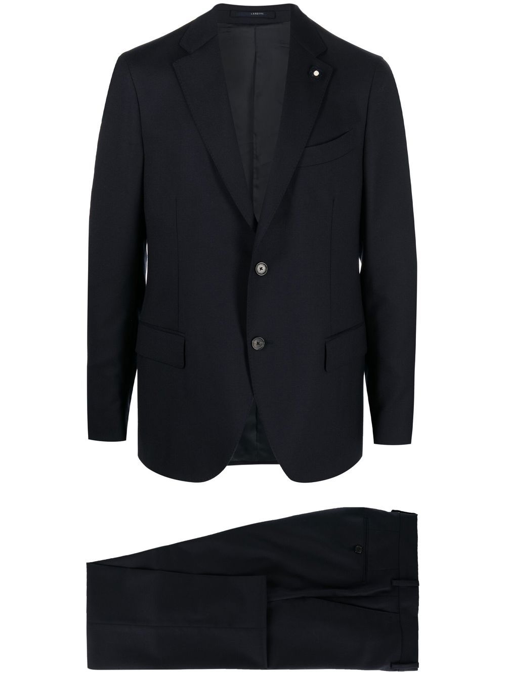 Men Single Breasted Suits Maison-Kitsune Lardini single-breasted slim-cut Suit Blue