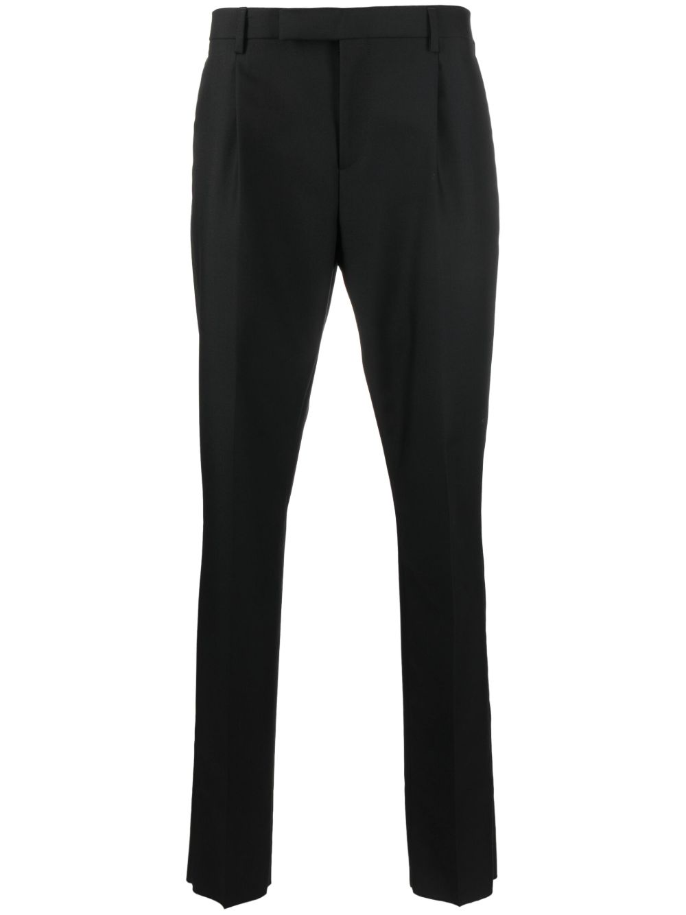 Maison-Kitsune Lardini pressed-crease tapered-leg Trousers Black Men Tapered Pants