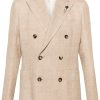 Lardini double-breasted Linen Blend Blazer Neutrals Men Blazers Maison-Kitsune