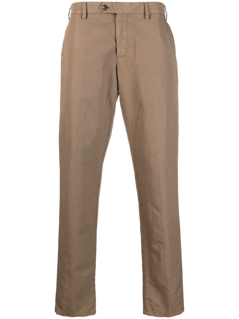 Lardini straight-leg Linen Trousers Brown Maison-Kitsune Men Regular-Fit & Straight Leg Pants